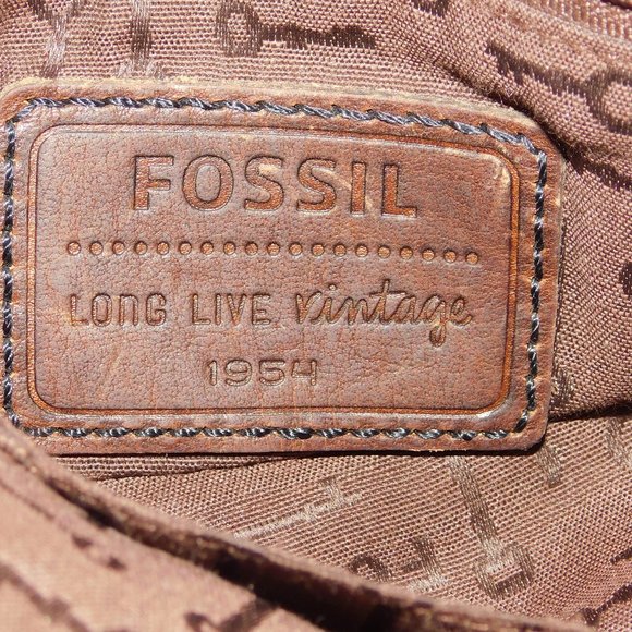 Fossil Striped Wool & Leather Crossbody Handbag Purse - Picture 13 of 13